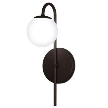 Imagem de Arandela Parede Luminária Jabuticaba Globo Vidro Hall Preto - Singleli