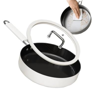 Imagem de Frigideiras Antiaderentes | Panela Antiaderente Com Tampa,Panela Com Revestimento Cerâmico, Utensílios De Cozinha Para Fogão Elétrico E Placa De Indução
