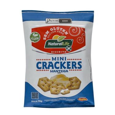 Imagem de Biscoito Mini Crackers NaturalLife Sabor Manteiga Vegano sem Gluten 70g