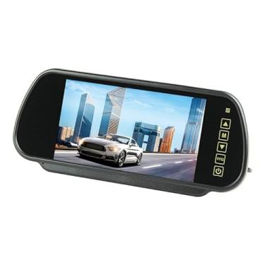 Imagem de Demeras Espelho Retrovisor Automotivo De 7 Polegadas Com Escurecimento Automático, Câmera Ré Suporte Universal Para Carros E Caminhões