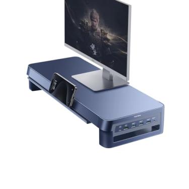 Imagem de Vaydeer Suporte Para Monitor Usb 3.0 Vaydeer, De Metal Com Hub, Suporta Carregamento Rápido E Transferência Dados, Organizador Mesa Teclado Mouse Laptop, Computador, Notebook, Macbook, 21,4 Polegada