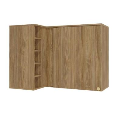 Imagem de Armário Aéreo Canto Reto 1 Porta Botanic Kappesberg - Nogueira