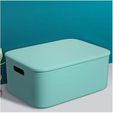 Imagem de Caixa De Armazenamento Com Tampa, Caixa De Lanche De Plástico Colorido Organizador De Classificação De Mesa Cesta De Armazenamento Portátil De Brinquedos De Cozinh, Orange, 10 * 14.2 * 6.3in