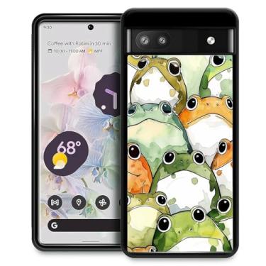Imagem de FKBRCL4U Capa para Google Pixel 6A, desenho animado colorido desenho fofo padrão de sapo design gráfico menina menino silicone macio acrílico proteção contra choque para Google Pixel 6A