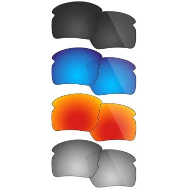 Imagem de Fiskr Lentes polarizadas de reposição para óculos de sol Oakley Flak 2.0 XL OO9188 Pacote com 4 pares