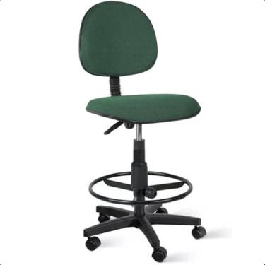 Imagem de Cadeira de Escritório Caixa Alta Executiva Verde com Preto com Rodízios – Ergonômica com Aro de Aço Home Gourmet