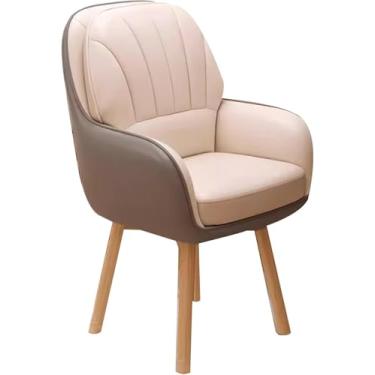 Imagem de Cadeira Para Penteadeira, Cadeira De Maquiagem, Cadeira Giratória, Cadeira De Computador Com Braços, Encosto E Pernas De Madeira Maciça, Cadeira Para Quarto, Milk White, One Size