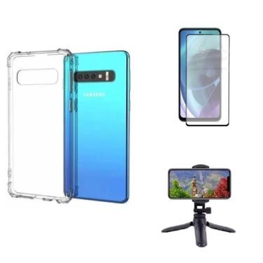 Imagem de Kit Tripé Tripod 360 graus para Samsung Galaxy S10 + Capa + Pelicula D
