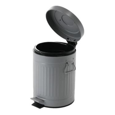 Imagem de Lixeira Retrô com Pedal Cinza Mollie 5 litros
