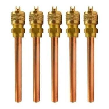 Imagem de Kit com 5 Válvula Serviço Refrigeração Schrader 1/4 100mm 