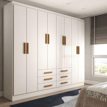 Imagem de Guarda-Roupa Casal Hilton 8 Portas 6 Gavetas Branco - Panorama Móveis