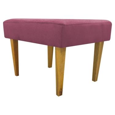 Imagem de Puff Decorativo Retangular Para Sala Recepção Charme Pé Trapézio Suede Cores