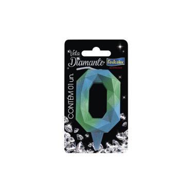 Imagem de Vela de Aniversário Diamante Verde e Azul