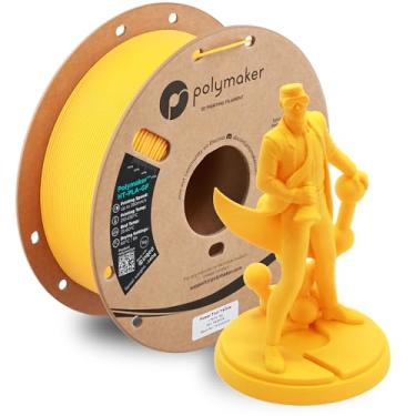 Imagem de Polymaker Filamento HT-PLA-GF Ferramenta elétrica amarela de 1,75 mm, PLA de alta temperatura para impressão 3D, resistente ao calor até 130 °C, fácil de imprimir, fácil de recozer, funciona com a