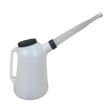 Imagem de Mqetly Recipiente de Medição de óleo 5L com Balança Veicular, Pote Portátil, Dispensador de óleo Eficiente E Resistente com Tampa, Dispensador de óleo à, Sem 2 Funil, Tamanho real