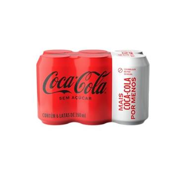 Imagem de Pack de Coca-Cola sem Açúcar 350Ml 6 unidades