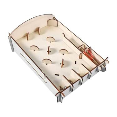 Imagem de simhoa Máquina de pinball em miniatura 3D quebra-cabeça de madeira natalino madeira artesanal montagem hobbies criativos