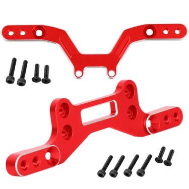 Imagem de RCYouHott RC Front and Rear Shock Tower Damper Plate Set Upgrades Part for 1/18 Typhon Grom RC Car,Aluminum Shock Tower/Shocks Mount Hops Up,Red
