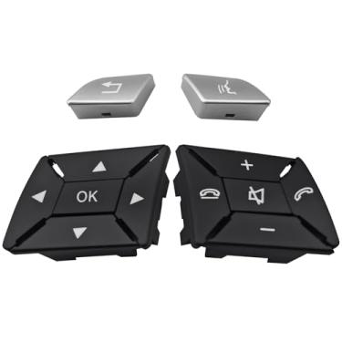 Imagem de QAGGUM Capas de botão de volante adequadas para Mercedes Benz A B C E GLA GLK CLA CLS Class W204 X204 W212 W218 W156 W176 W117 W172 W246 Substitui 1725400262 1725400362, modelo B preto