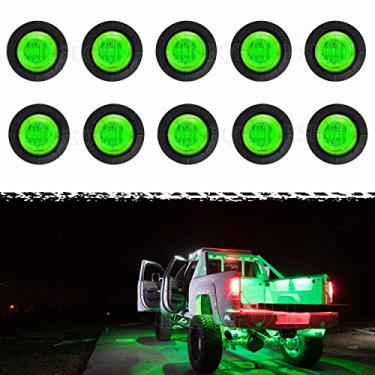 Imagem de PSEQT Luzes de rocha LED de 0,95 cm Luzes de LED redondas com marcadores laterais para para-lama com ilhós de bala à prova d'água para trailer carrinho de golfe Offroad Wrangler caminhão RV UTV ATV