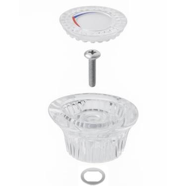 Imagem de Kit de substituição de manípulo de torneira 96797 – Compatível com torneira de banheira e chuveiro Moen Chateau, puxador cromado com inserção branca