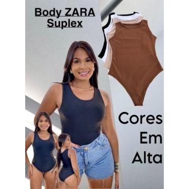 Imagem de Body Feminino Regata Suplex Premium Gola Arredondada Casual Básica - D