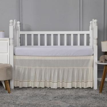 Imagem de Saia de Berço Padrão Americano ou Nacional com Ponto Palito - João e M