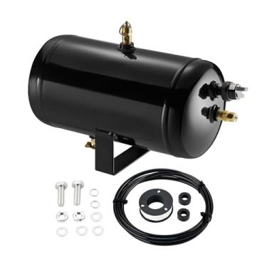 Imagem de BDFHYK Tanque de ar de 1,0 galão, 5 portas com rosca NPT de 1/10.2 cm, classificação de 150 PSI para sistema de suspensão a ar, sistema de freio a ar, enchimento de pneu e buzinas de caminhão e trem