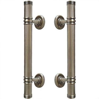 Imagem de Puxador Duplo Colonial Rústico Porta Pivotante Madeira