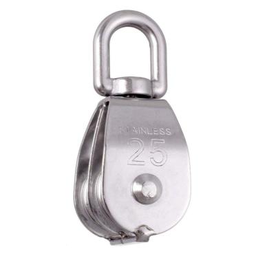 Imagem de Moitão Giratório Duplo Em Aço Inox 25Mm