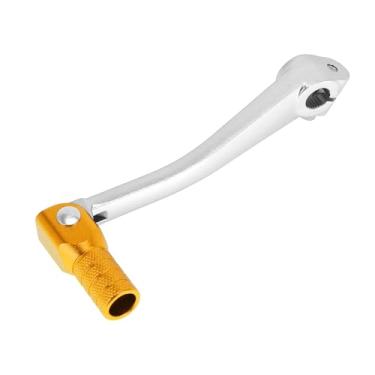 Imagem de Hihaha Alavanca de câmbio dobrável de motocicleta para pedal de liga de alumínio Bosuer 125, braço Siver Tone Gold Tone Head