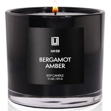 Imagem de Lulu Candles | Bergamota e Âmbar | Cheiro cítrico e âmbar | Vela de pote de soja perfumada de luxo | Derramada à mão nos EUA | Altamente perfumada de longa duração (325 ml)