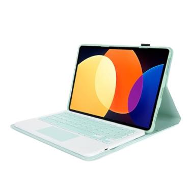 Imagem de Depisuta Caixa do Teclado para Mipad 5/5 Pro, Teclado Leve e Pequeno, Com Touchpad e Suporte para Vários ângulos, Tampa Destacável Magnética para Tablet de 11 Polegadas (luz verde)
