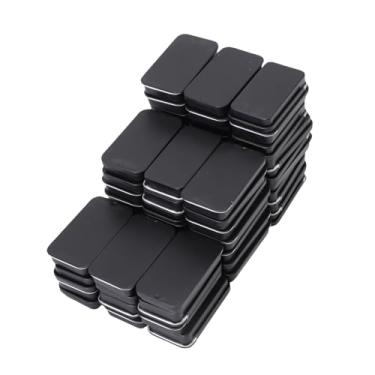 Imagem de Zerodis 60 Pack Black Mini Caixas de Lata de Metal Retangular, Pequena Lata de Slide Vazia Com Tampa para Artesanato, Jóias, Doces, Latas de Deslizamento Com Tampa para Protetor Labial