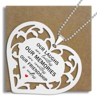Imagem de Ornamento de coração da amizade, Our Laughs are Limitless, Our Friendship is Endless, para mulheres, lembrança de coração pendurado para enfeites BFF S2X10