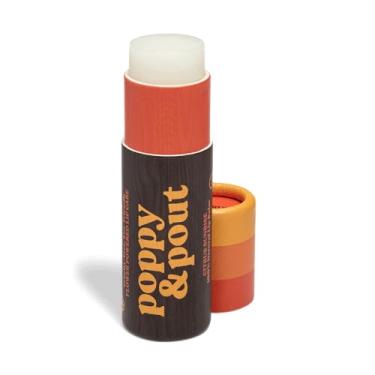 Imagem de Poppy & Pout Protetor labial jumbo Citrus Sunrise | Bálsamos labiais e hidratantes naturais | Hidrata com cera de abelha, vitamina E, óleo de coco orgânico | Sem crueldade | Protetor labial em tubo de