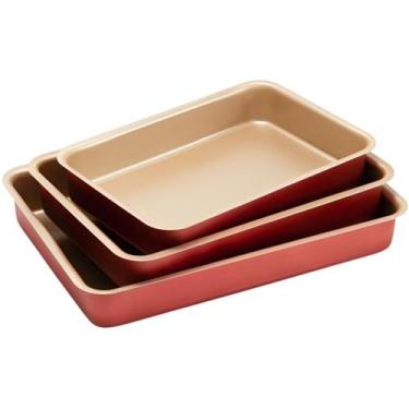 Imagem de Jogo De Assadeiras Forma Retangular 03 Peças Antiaderentes - Marcolar