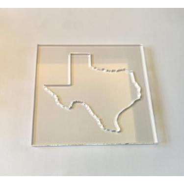 Imagem de Modelo de roteador do estado do Texas, estêncil de acrílico transparente para marcenaria de 6 mm | Ferramenta reutilizável de design de mapa de estado para entalhadores de madeira DIY e profissionais