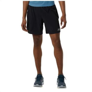 Imagem de Bermuda New Balance Impact Run 7 Masculina, P, Preto, Preto