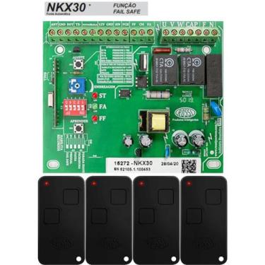 Imagem de Central Placa Portão Eletronico Rossi Nkx30fs Kx30fs + 4 Controles Ntx