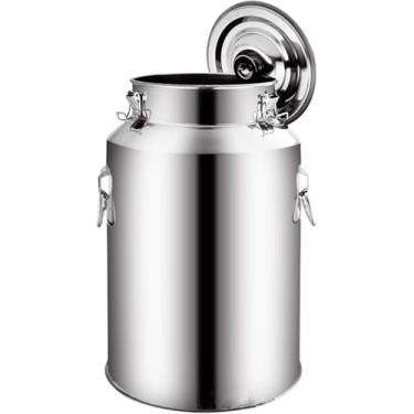 Imagem de 201 Aço Inoxidável Leite C Barris De Transporte De Leite Balde De Vinho Balde Pote De Laticínios Jarro De Laticínios Com Tampa Selada Chá Resistente Para Armazenamento De Líquidos, 5L
