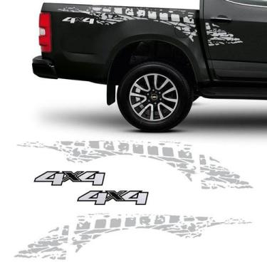 Imagem de Kit Faixa Lateral Prata S10 2013/2019 + Adesivo 4x4 - SPORTINOX