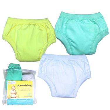 Imagem de Kit 3 Cuecas Calcinhas Treinamento Desfralde Infantil V/B/A - Minha Es