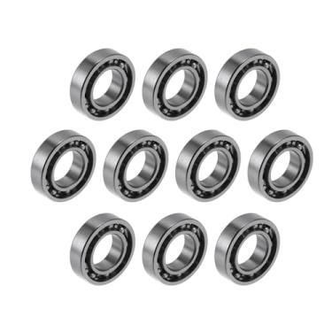 Imagem de ACROPIX Rolamentos rígidos de esferas 6800 10 x 19 x 5 mm P5 rolamentos lubrificados tipo aberto 10 peças carro scooter skate roda universal tom prata