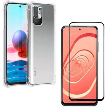 Imagem de Kit Capa Anti Impacto e Película De Vidro 3D 5D 9D Para Xiaomi Redmi Note 10 5G