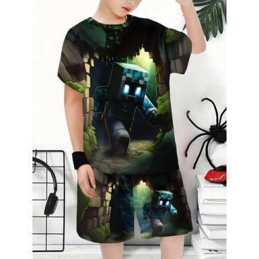 Imagem de Conjunto Infantil Masculino Verão 2025: Moletom E Shorts Estampados Em