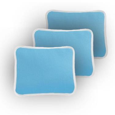 Imagem de Kit 3 Fronha Lisa Para Travesseiro Bebê 30X40Cm Azul - Dugu