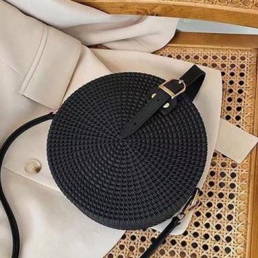 Imagem de Bolsa Redonda Feminina De Silicone Ombro E Tira Colo - Kingleen, Preto