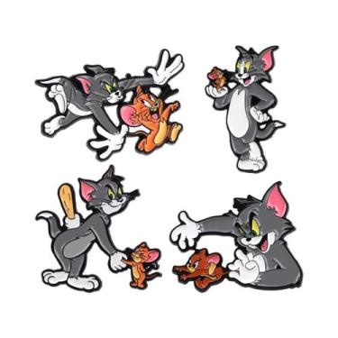 Imagem de Broches De Esmalte De Gato E Rato De Anime Para Crianças, Distintivo D