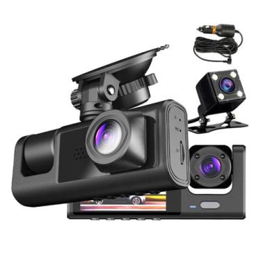 Imagem de Dash Cam Fydun 1080p Full HD frontal e traseiro, ângulo de 170